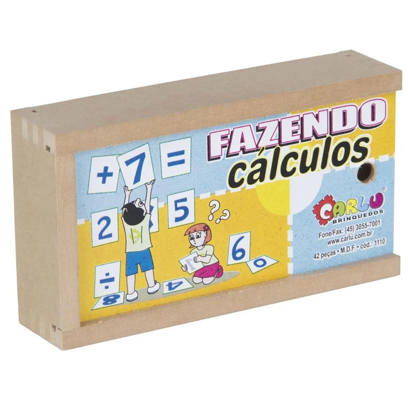 Jogo Fazendo Cálculos MDF 42pçs Carlu - Ref. 1110