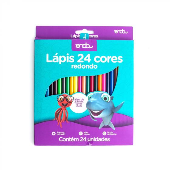 24 Colors Resin Colored Pencil Round Wave - Ref. 1111086