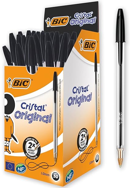 Bic Cristal Black 1.0mm Medium Tip Ballpoint Pen - Ref. 8373639