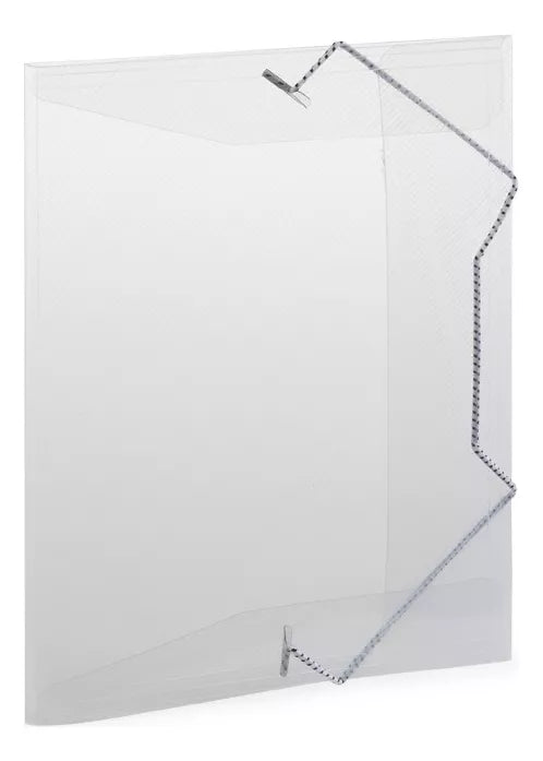 Plastic Folder with Elastic Flap and Back 18mm 335X245mm Crystal Polibras - Ref. 160317