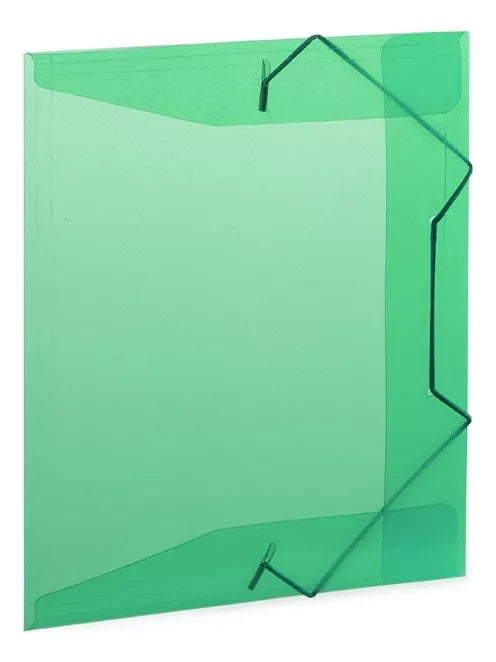 Plastic Folder with Elastic Flap and Back 17mm 335X245mm Plascony Green - Ref. A17B