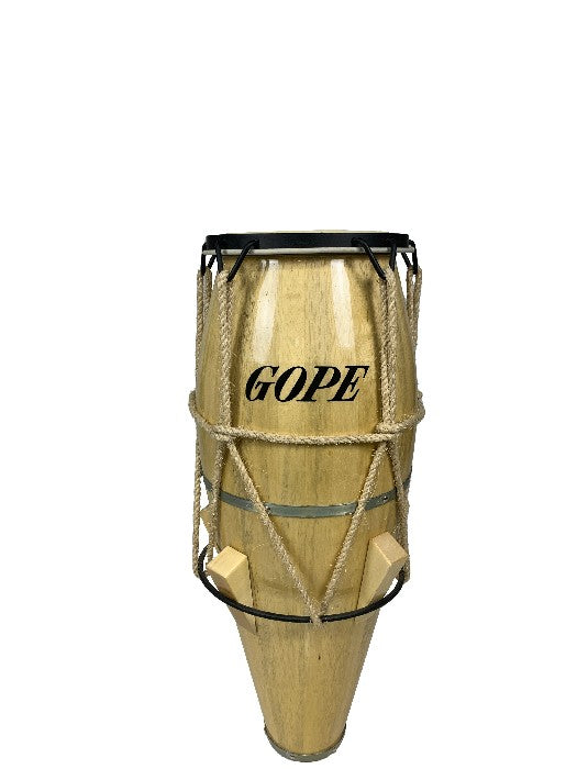 Atabaque Barrel 80CMx9 Wooden Body with Rope Black Hoop Animal Skin Gope - Ref. 706C