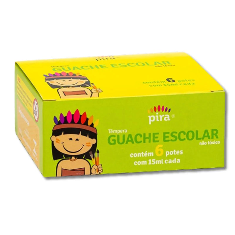 Tinta Tempera Guache 15Ml Cx Com 6 Unid Pira - Ref. GE2000