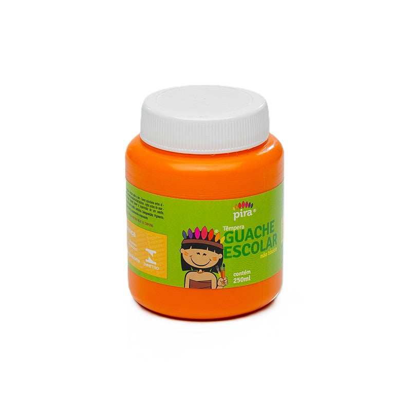 Tempera Gouache Paint for School 250ML Pot, Pira Orange - Ref. GE-2250
