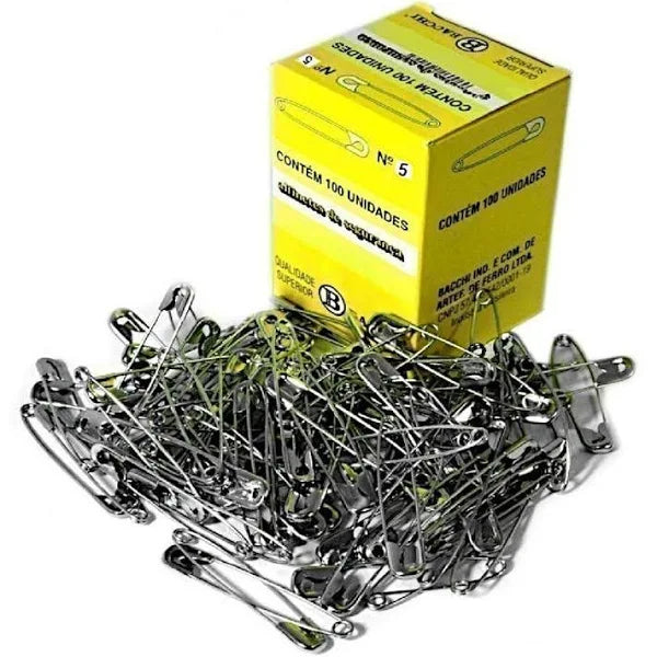 Bacchi Gold Safety Pins N5 with 100 Units - Ref. N5